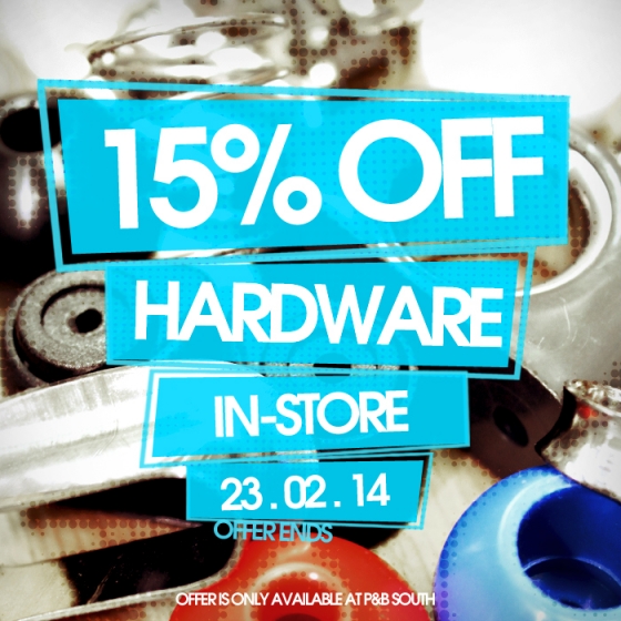 15% OFF Hardware In-Store!