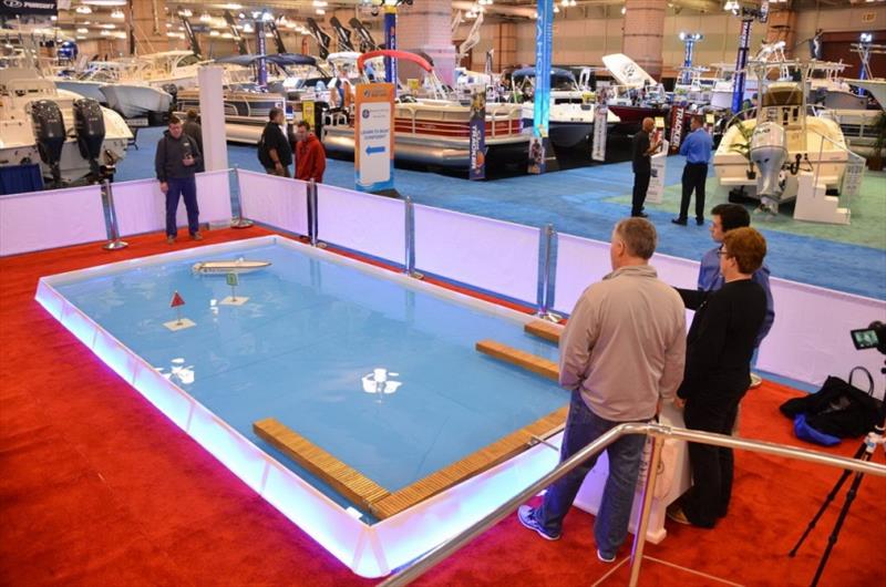 Visitors will be able to participate in hands-on demonstrations such as practicing docking in the Progressive Boat School Pool - photo © Providence Boat Show
