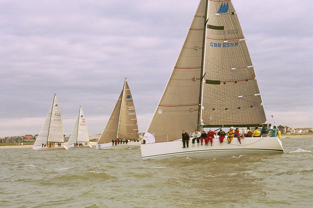 The Prima 38 fleet during day 2 of the TYCO Healthcare Hamble Winter Series 2004  photo copyright Eddie Mays taken at Hamble River Sailing Club and featuring the Prima 38 class