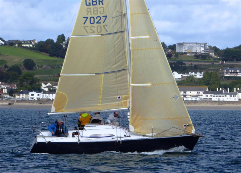 Super Q (Julian Barber) during the Jackson Yacht Services Bay Race Series photo copyright Elaine Burgis taken at Royal Channel Islands Yacht Club and featuring the Quarter Tonner class