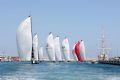 The eleven RC44 fleet arrives inside the D�rsena after the practice day for the RC44 Valencia Cup fleet racing