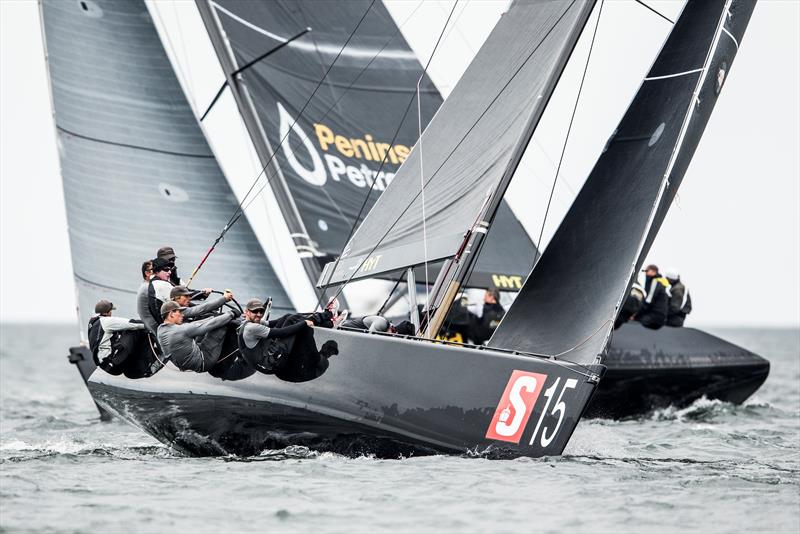 Charisma lead Peninsula Petroleum Sailing Team during the RC44 Marstrand Cup match racing photo copyright Pedro Martinez / Martinez Studio taken at  and featuring the RC44 class