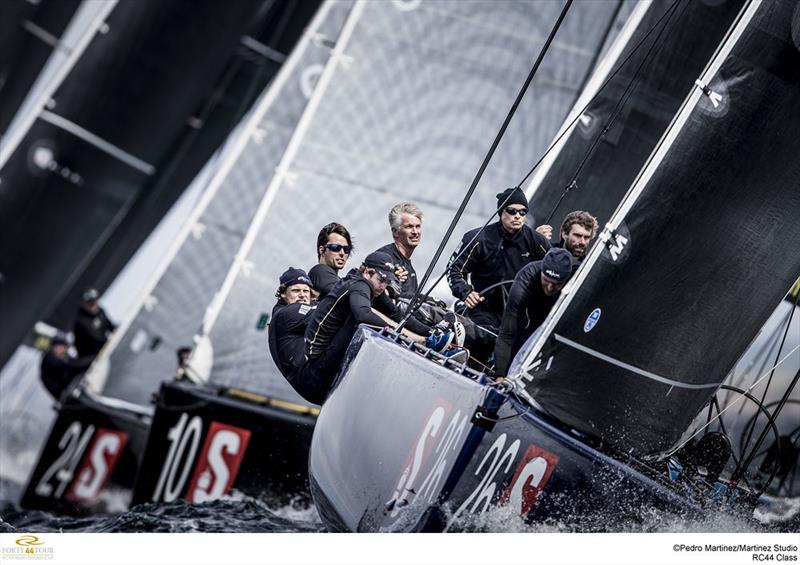 Artemis Racing prepares for a windward mark rounding on the second day of fleet racing at the RC44 Marstrand Cup photo copyright Pedro Martinez / Martinez Studio taken at  and featuring the RC44 class