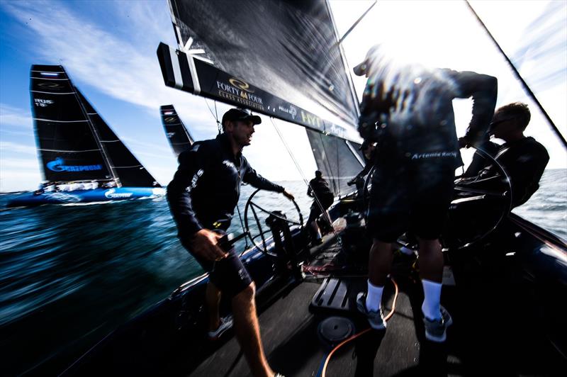 Francesco Bruni tactician onboard Artemis Racing on the third day of RC44 Cascais Cup fleet racing photo copyright www.MartinezStudio.es taken at  and featuring the RC44 class