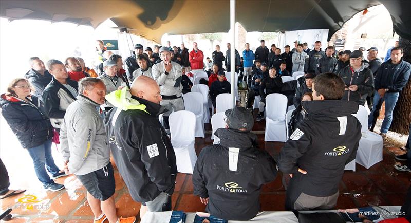 Peter Reggio announced the cancellation of racing for the day at the morning skippers' briefing on day 2 of the RC44 Sotogrande Cup - photo © www.MartinezStudio.es