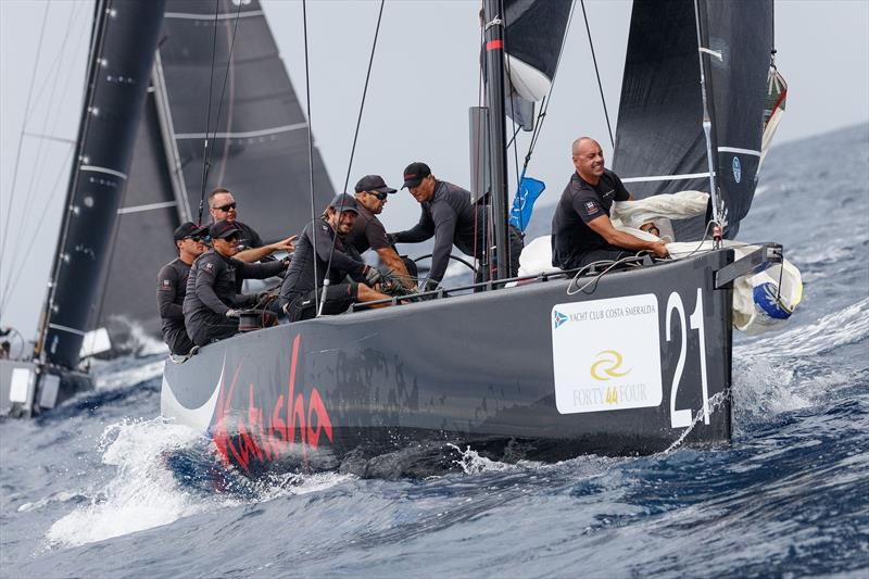 Katusha open with a win on day 1 of the RC44 Porto Cervo Cup photo copyright Nico Martinez / www.MartinezStudio.es taken at Yacht Club Costa Smeralda and featuring the RC44 class