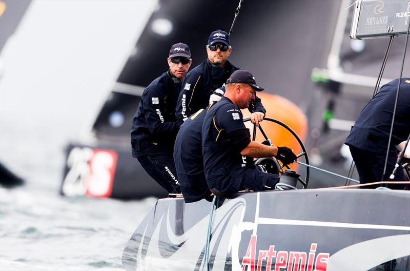 Swedish Olympian Freddy Lööf call tactics for Gustaf Lidvall on Artemis Racing Youth on day 3 of the RC44 Marstrand World Championship photo copyright Pedro Martinez / Martinez Studio taken at  and featuring the RC44 class