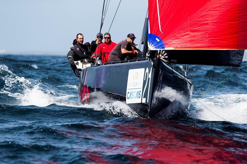 Katusha had a mixed day but still holds third on day 3 at the RC44 Cascais Cup - photo © Pedro Martinez / Martinez Studio
