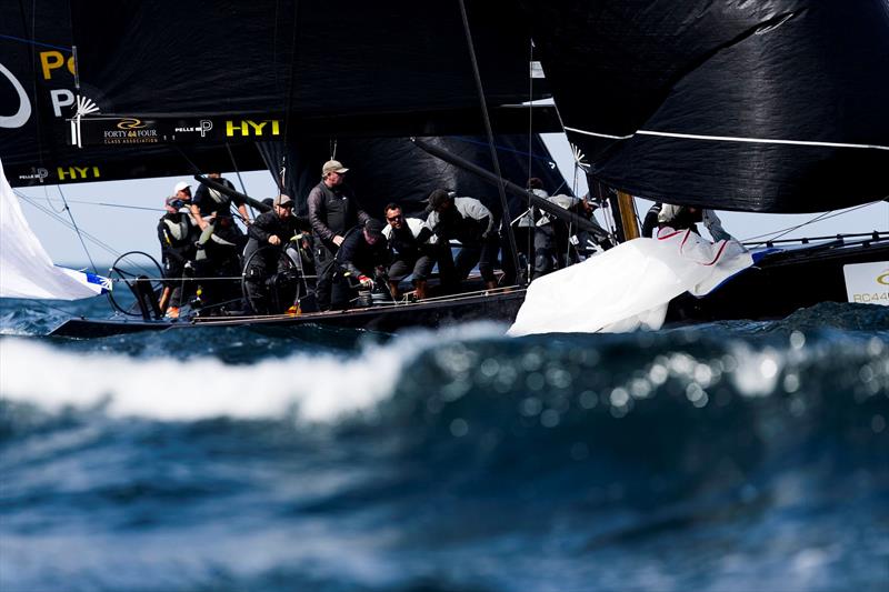 Big waves were a feature of the first race as the wind pipped up to 25 knots on day 3 at the RC44 Cascais Cup - photo © Pedro Martinez / Martinez Studio
