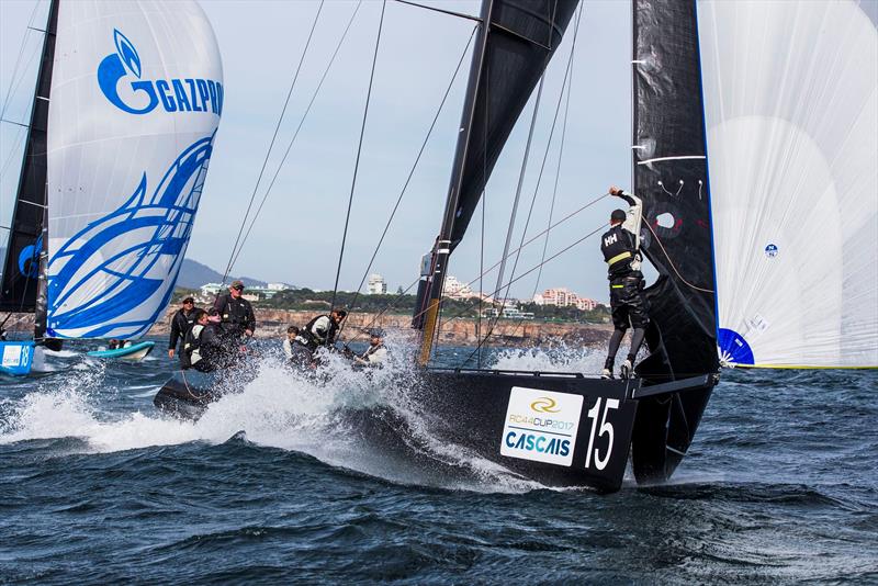 Nico Poons' Charisma scored a come from behind victory in today's first race at the RC44 Cascais Cup - photo © Pedro Martinez / Martinez Studio