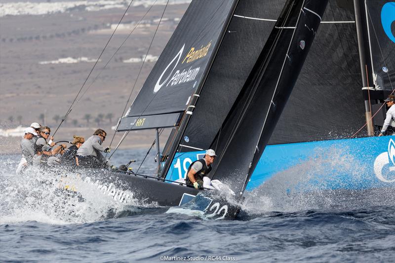 Peninsula Petroleum Sailing Team hold their line upwind on day 2 of the RC44 Calero Marinas Cup photo copyright Martinez Studio / RC44 Class taken at  and featuring the RC44 class