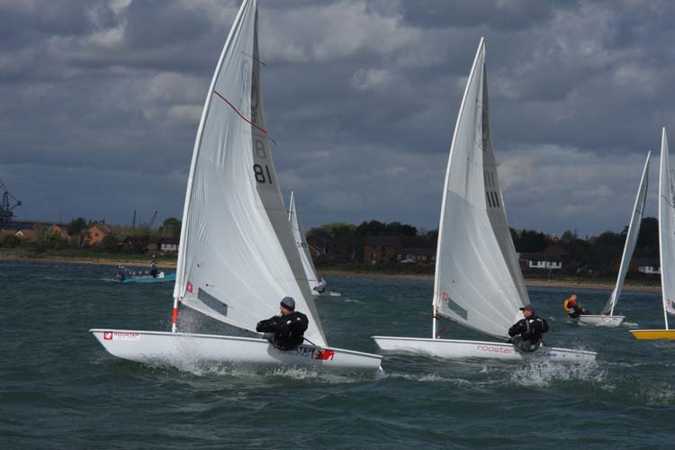 Steve Cockerill cruised to victory in all the second day's racing - note no kicker! photo copyright Eddie Mays taken at Weston Sailing Club and featuring the Rooster 8.1 class