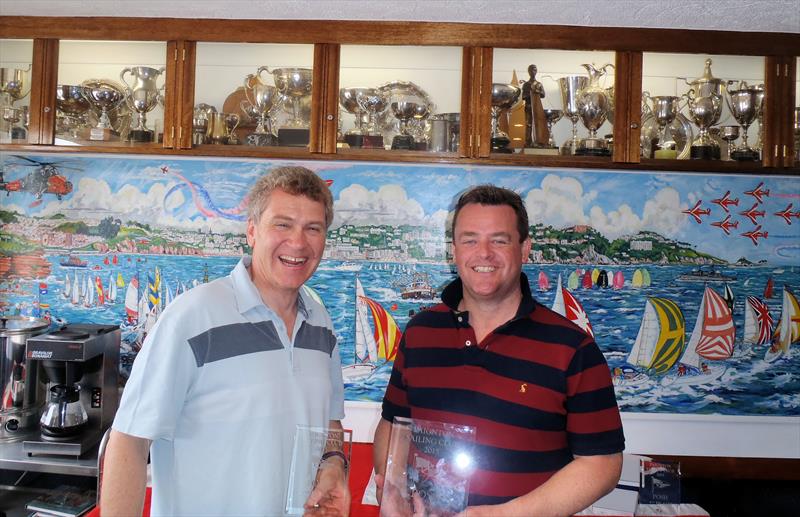 David 'Comeback Kid' Smart (left) and overall winner Huw 'Mr Consistent' Powell at the POSH Regatta photo copyright PSC taken at Paignton Sailing Club and featuring the RS100 class