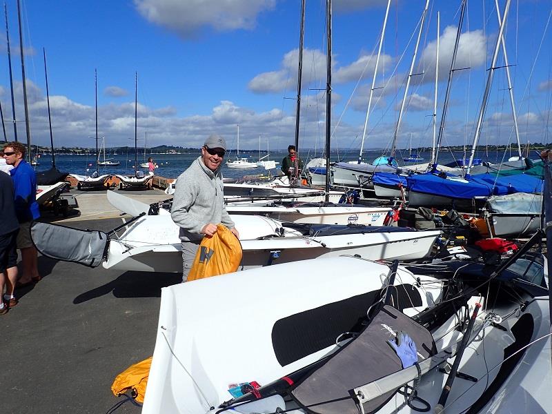 Al (youth personnified) Dickinson appearing relaxed ahead of racing on day 1 of the Volvo Noble Marine RS100 Nationals at Exe photo copyright David Smart taken at Exe Sailing Club and featuring the RS100 class