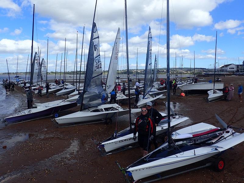 Huw (Cheshire Cat) Powell looking forward to a breezy day 1 in the Volvo Noble Marine RS100 Nationals at Exe photo copyright David Smart taken at Exe Sailing Club and featuring the RS100 class