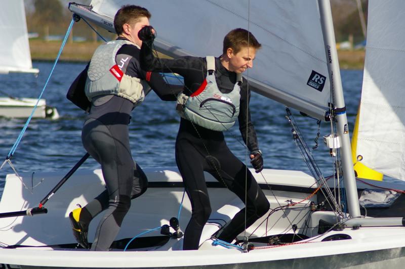 Kite Now! Third placed James and Will Rushden at the Island Barn RS200 open photo copyright Jim Champ taken at Island Barn Reservoir Sailing Club and featuring the RS200 class