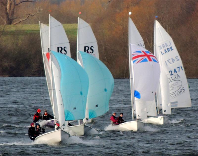 Close racing in the Medium fleet on day 2 of the Alton Water Frostbite Series photo copyright Emer Berry taken at Alton Water Sports Centre and featuring the RS200 class