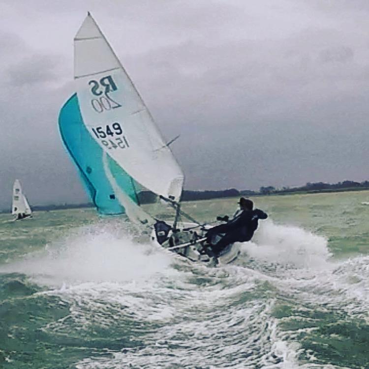 Tim Saxton & Pete Matthews find the limit during the RS200 Winter Warmer at Itchenor photo copyright George Yeoman taken at Itchenor Sailing Club and featuring the RS200 class