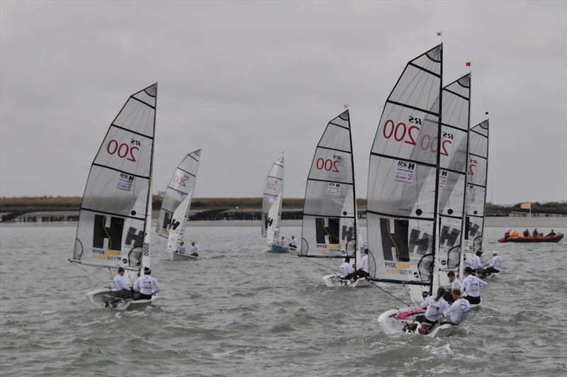 Competitors preparing for the one minute gun at the Endeavour Trophy 2016 photo copyright Julio Graham taken at Royal Corinthian Yacht Club, Burnham and featuring the RS200 class