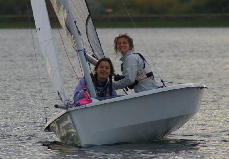 A good day on the water is a good day on the water. Nancy Scott and Megan Rowe from the home club during the RS200 SEAS Series Finale at Island Barn photo copyright Jim Champ taken at Island Barn Reservoir Sailing Club and featuring the RS200 class