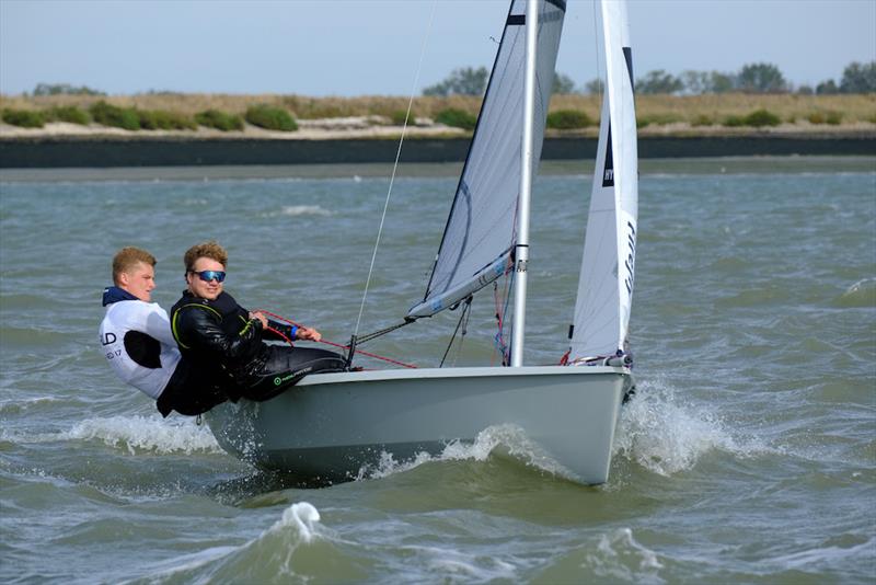 William Pank and Steve Carver (Firefly) enjoying the lively condition on the training course photo copyright Roger Mant taken at Royal Corinthian Yacht Club, Burnham and featuring the RS200 class