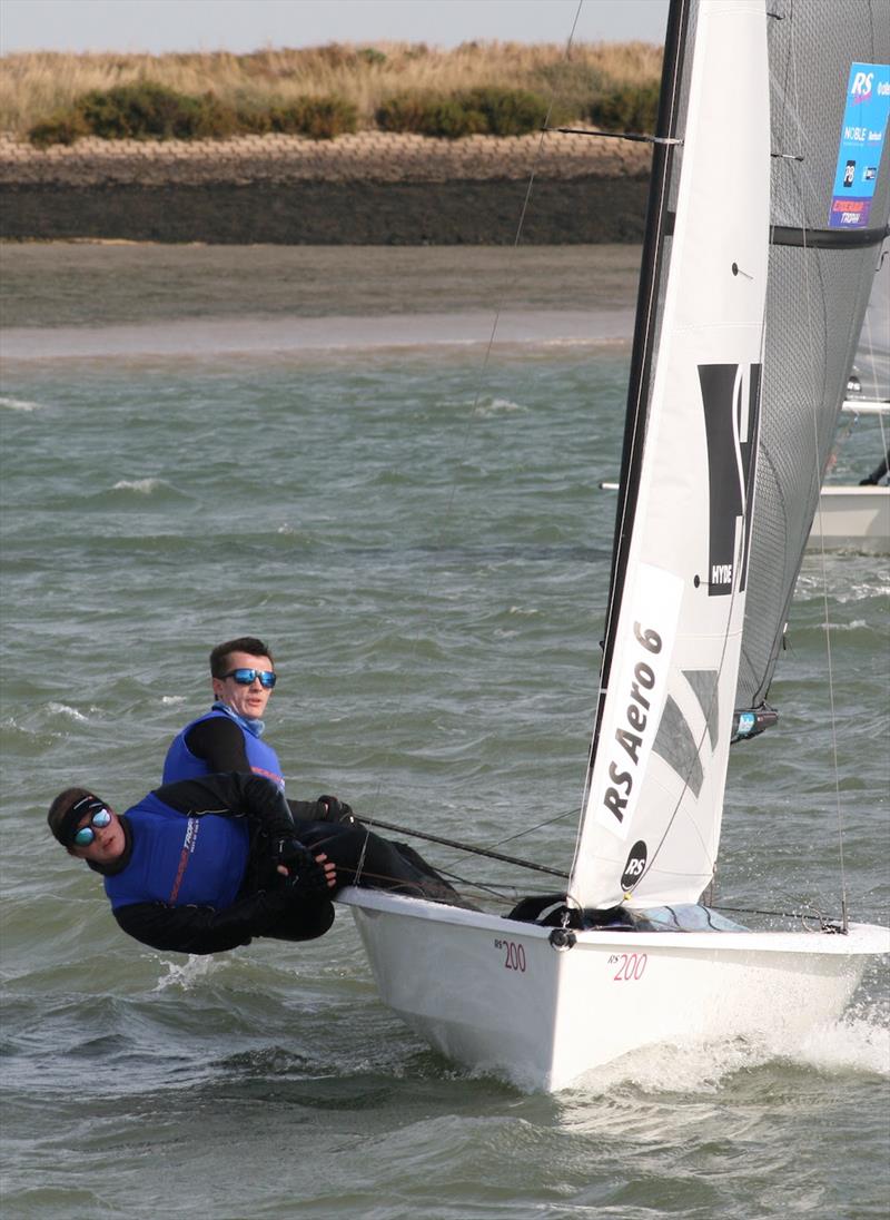 Endeavour 2023 Day 1: Ben Whaley and Lorna Glen (RS Aero 6) in third place after a consistent set of results photo copyright Sue Pelling taken at Royal Corinthian Yacht Club, Burnham and featuring the RS200 class
