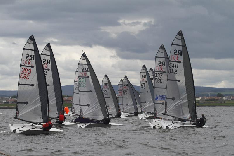 Busy beat on day 1 of the Volvo Noble Marine RS300 Nationals photo copyright Alan Henderson taken at Prestwick Sailing Club and featuring the RS300 class