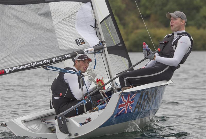 Stuart Williams & Joshua Crisp refueling during the RS400 Northerns at Notts County photo copyright David Eberlin taken at Notts County Sailing Club and featuring the RS400 class