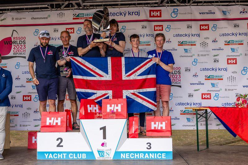 A full GBR podium for the RS500 World Championships at Nechranice, Czech Republic photo copyright Petr Cepela taken at Yacht Club Nechranice and featuring the RS500 class