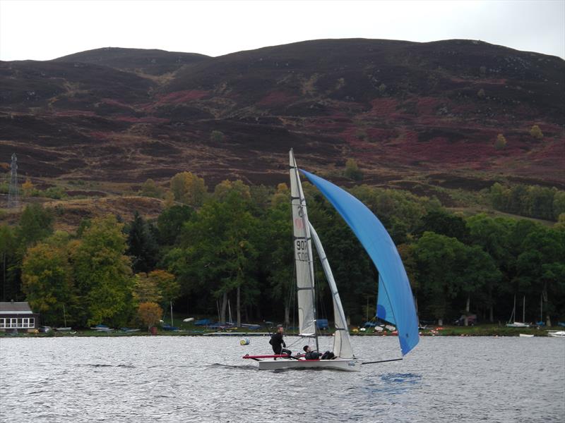 Steven McIntyre and Nathan Forester soak downwind in their RS800 on day one of the RYA Scotland Champion of Champions Trophy at Loch Tummel photo copyright Matt Toynbee taken at Loch Tummel Sailing Club and featuring the RS800 class