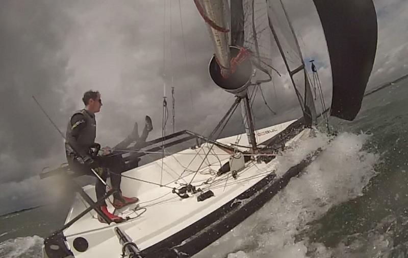 Crew falling overboard on windy Saturday during the RS800 coaching weekend at Itchenor - photo © Luke McEwen