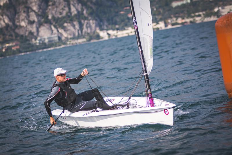Geoff Carveth improving quickly with 13,5,1 results on day 1 of the RS Aerocup at Malcesine, Lake Garda photo copyright SBG Films taken at Fraglia Vela Malcesine and featuring the  class