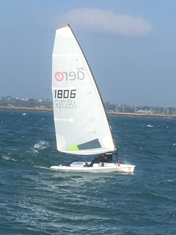 RS Aero 7 sailed by Simon Maguire during race 3 of the Lymington Town SC Winter Dinghy Series photo copyright Karl Thorne taken at Lymington Town Sailing Club and featuring the  class