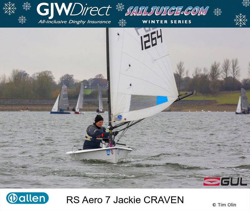 Jackie Craven leads the Allen Rankings in the GJW Direct Sailjuice Winter Series photo copyright Tim Olin / www.olinphoto.co.uk taken at Grafham Water Sailing Club and featuring the  class