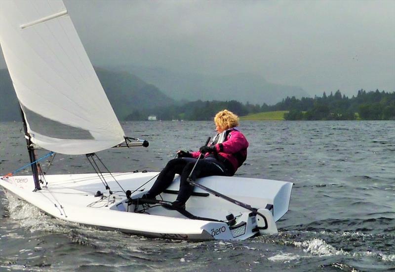 Julie Archer sails her RS Aero on Ullswater photo copyright Sue Giles taken at Ullswater Yacht Club and featuring the  class
