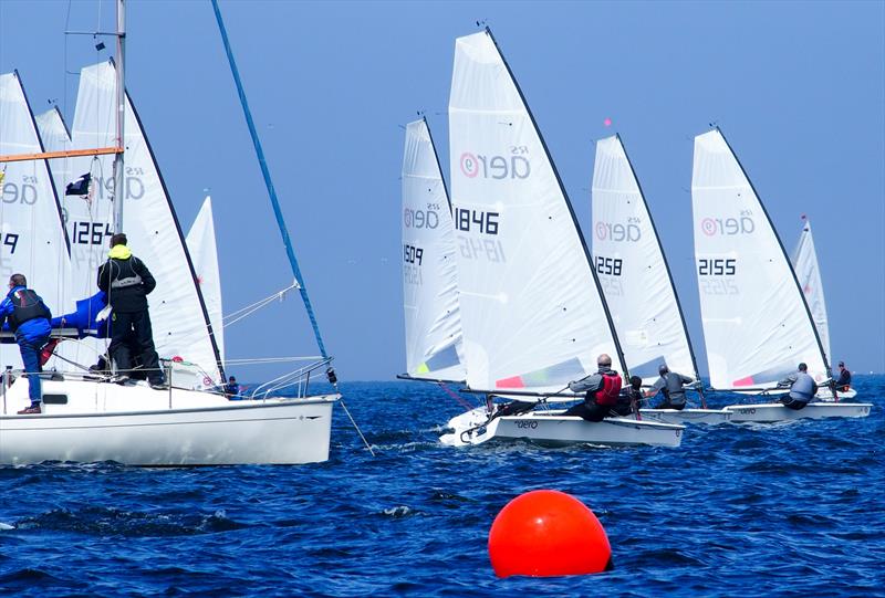 The start of the RS Aero Class in race 1 on Saturday at the East Lothian YC Regatta photo copyright Derek Braid taken at East Lothian Yacht Club and featuring the  class