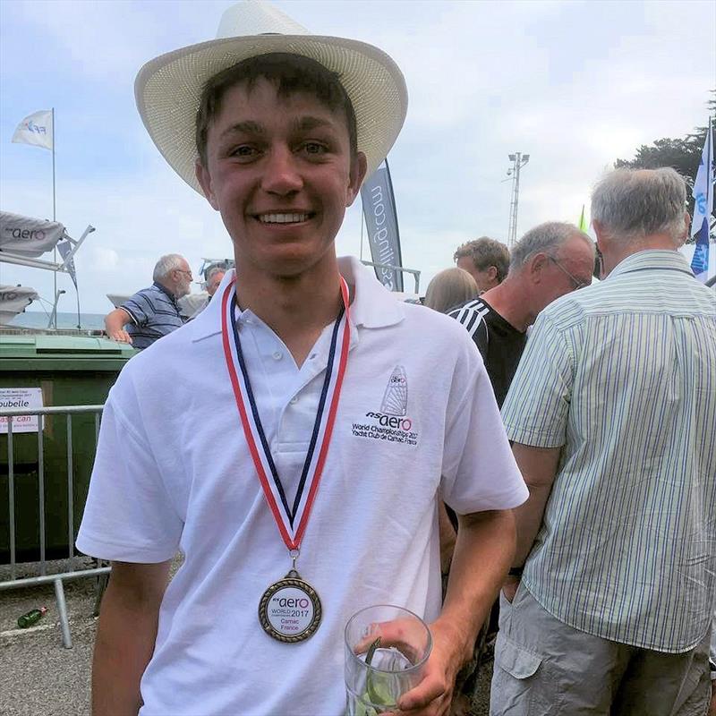 Noah Rees with his RS Aero 7 World Youth Champion medal photo copyright Marsha Rees taken at Yacht Club de Carnac and featuring the  class