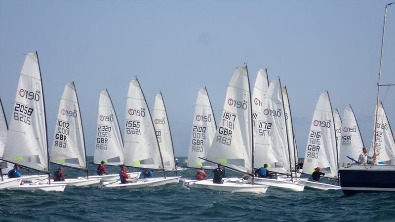Training by Sam Whaley and Ben Whaley on day 0 of the Magic Marine RS Aero UK Nationals at Hayling Island photo copyright LW Media taken at Hayling Island Sailing Club and featuring the  class