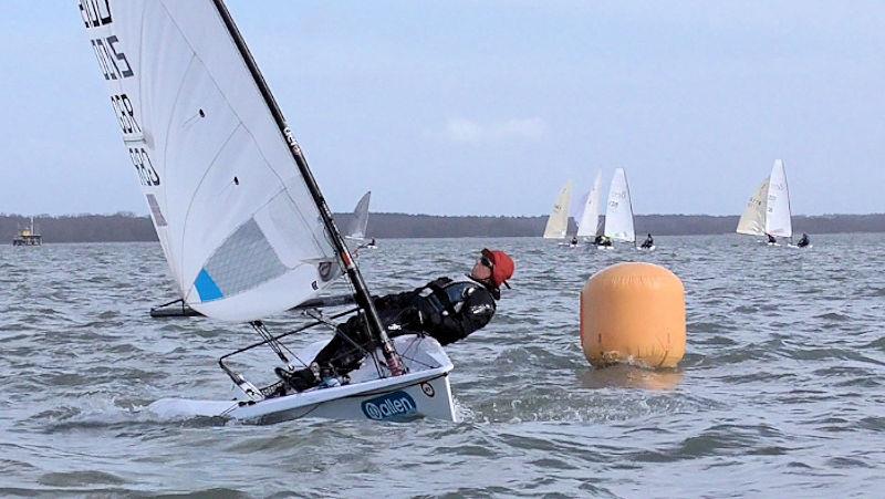 Julie Willis in her RS Aero 5 during LTSC Sunday Early Points Series day 1 photo copyright Alex Barnes taken at Lymington Town Sailing Club and featuring the  class