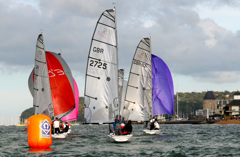 Boats head down towards the Squadron line during the 2012 Crewsaver RS Elite Stadium Cup at AAM Cowes Week photo copyright Steve Powell taken at Cowes Combined Clubs and featuring the RS Elite class