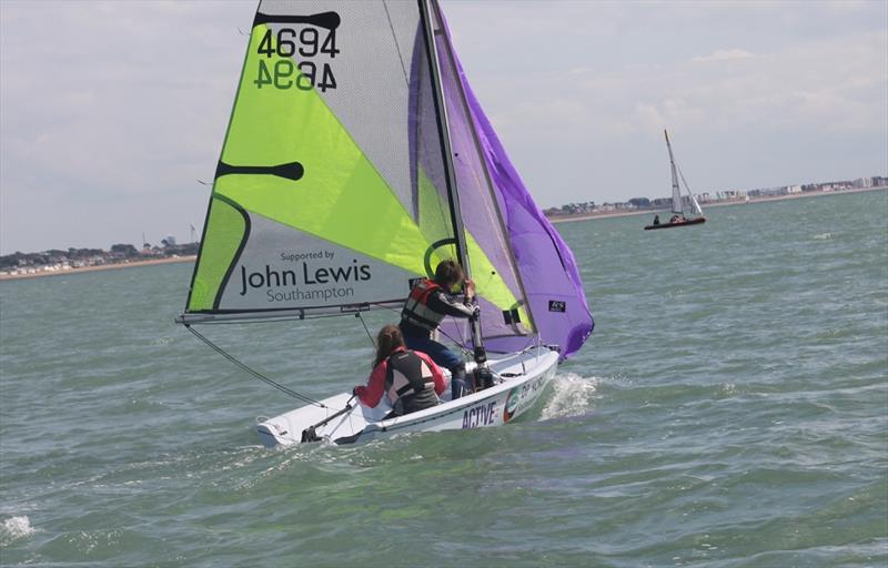 Sienna Adderley and Luke Doble at GJW Direct SailFest photo copyright SailRacer taken at Calshot Sailing Club and featuring the RS Feva class
