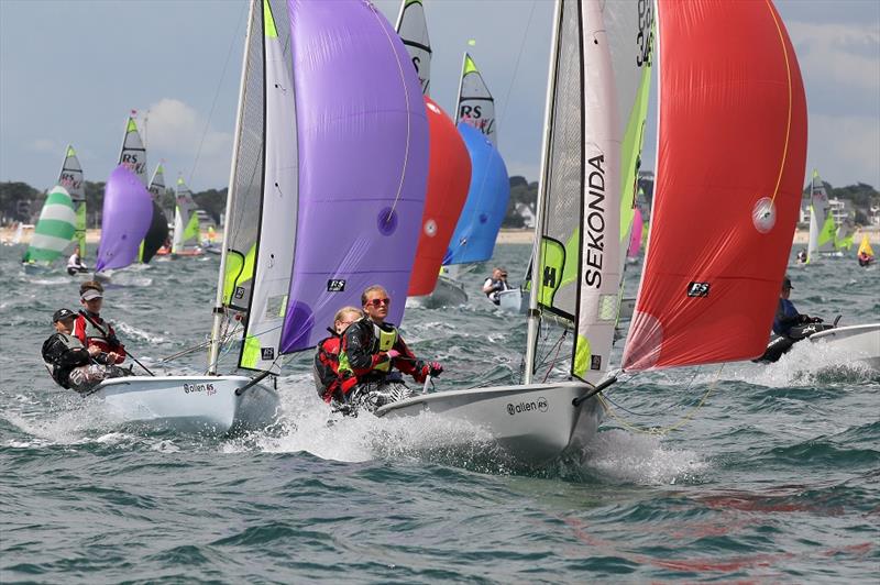 Action from the 2014 RS Feva World Championship photo copyright Peter Newton taken at Hayling Island Sailing Club and featuring the RS Feva class