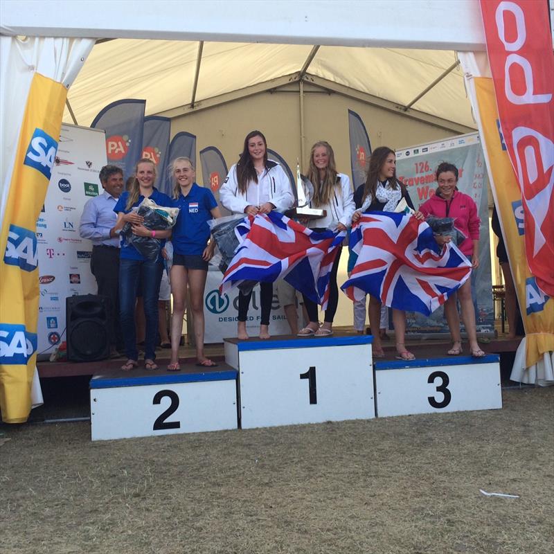 RS Feva Worlds girls podium photo copyright David Hivey taken at  and featuring the RS Feva class