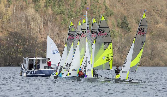 RS Fevas at the Ullswater YC Easter Regatta 2016 photo copyright Tim Olin / www.olinphoto.co.uk taken at Ullswater Yacht Club and featuring the RS Feva class
