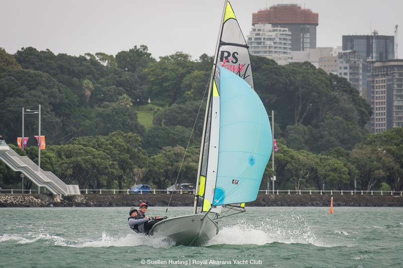 Eli Liefting and Rose Dickson during the New Zealand RS Feva Nationals - photo © Suellen Davies