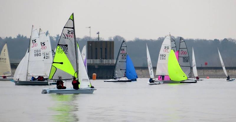 Some colour in an otherwise grey day 2 of the Alton Water Frostbite Series photo copyright Emer Berry taken at Alton Water Sports Centre and featuring the RS Feva class