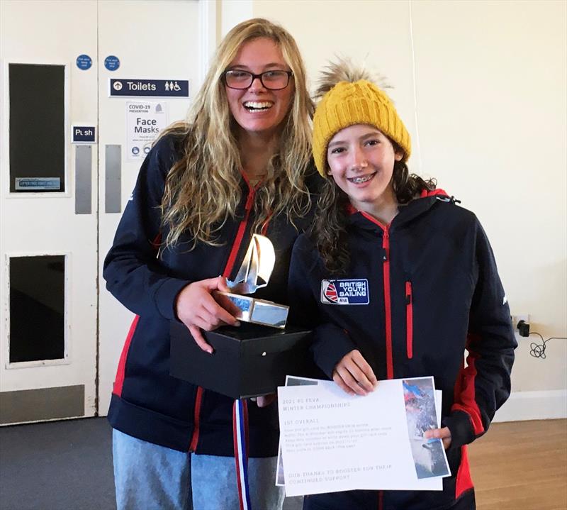 Holly Mitchell and Ella Jones win the RS Feva Winter Championship at the WPNSA photo copyright Chrissie Le Petit taken at Weymouth & Portland Sailing Academy and featuring the RS Feva class