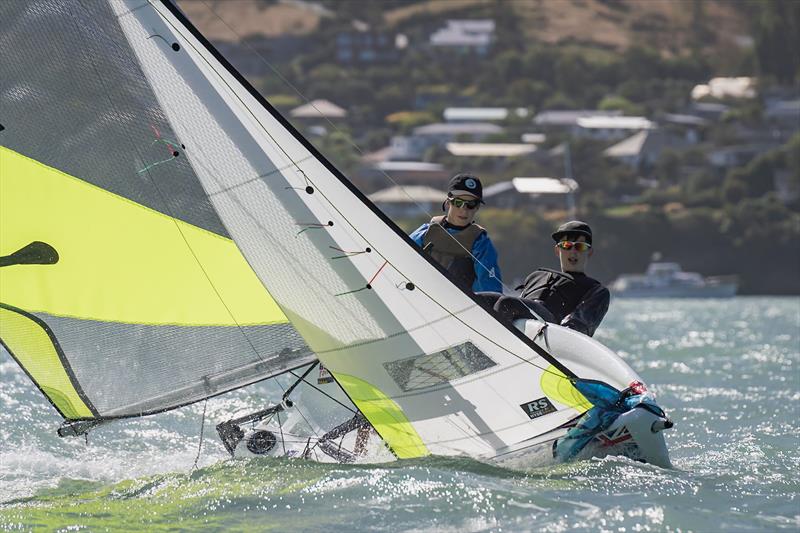 RS Fevas racing in the SailGP Inspire program - Lyttelton - March 22, 2024 photo copyright Justin Mitchell taken at Naval Point Club Lyttelton and featuring the RS Feva class