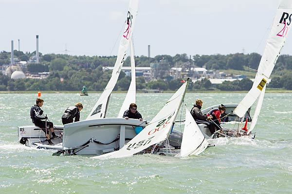 Racing during the RS Youth Championships at Netley photo copyright John Greenway / www.marineaction.co.uk taken at Netley Sailing Club and featuring the RS200 class