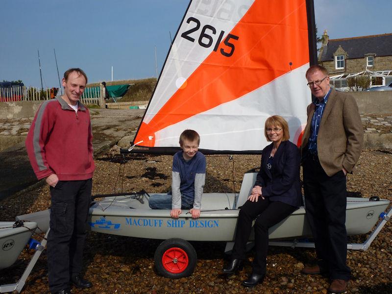 Macduff Ship Design (l to r) Ian Ellis, William, Fiona Cameron, Donald Cameron photo copyright RFYC taken at Royal Findhorn Yacht Club and featuring the RS Tera class